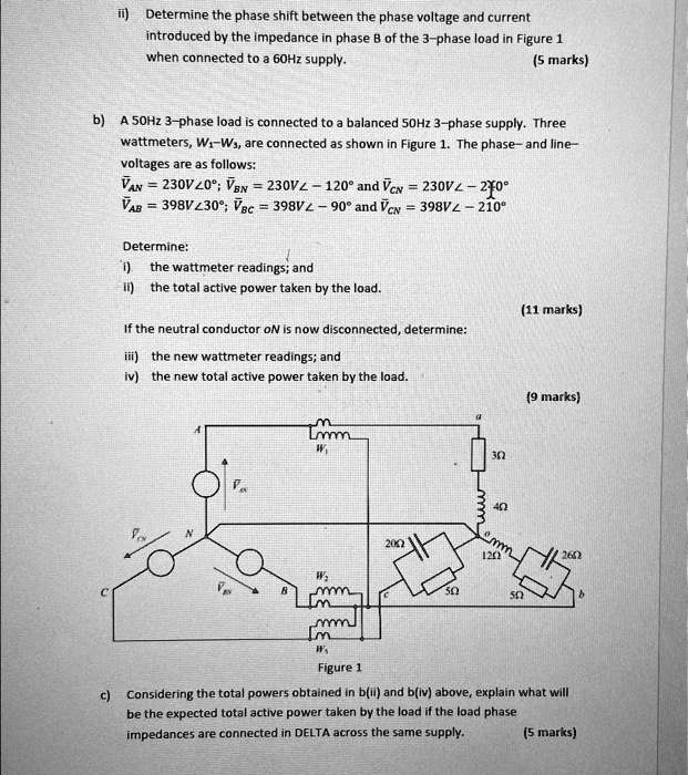 SOLVED: Determine the phase shift between the phase voltage and current ...