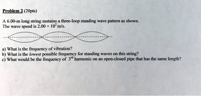 Problem 2 2opts A 600 M Long String Sustains Thrce Loop Standing Wave