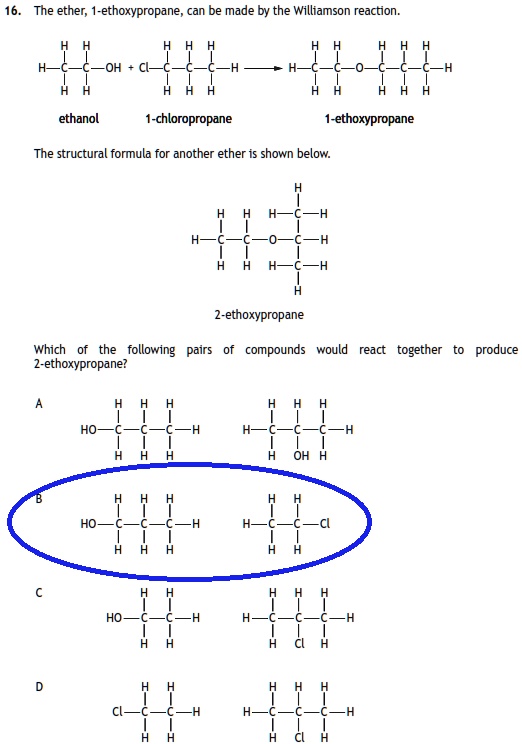 SOLVED: The ether, 1-ethoxypropane, can be made by the Williamson ...