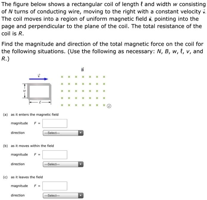 SOLVED The figure below shows a rectangular coil of length L and width