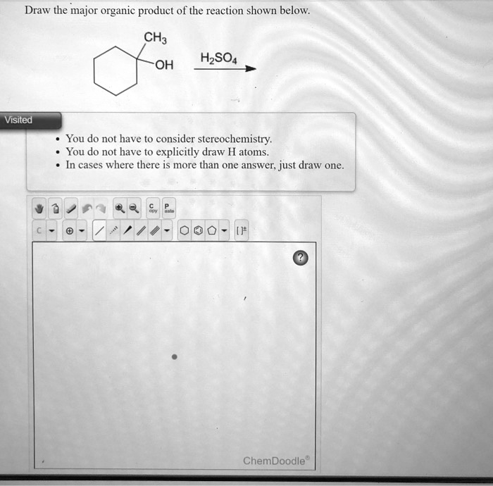 Solved Draw The Major Organic Product Of The Reaction Shown Below