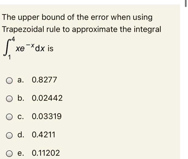 The upper bound of the error when using Trapezoidal r… - SolvedLib