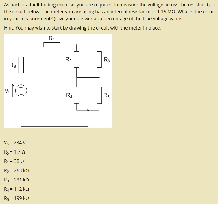 Last War Alliance Exercise R5 R4 R3 R2 R1 As part of a fault finding exercise, you are required to measure the ...