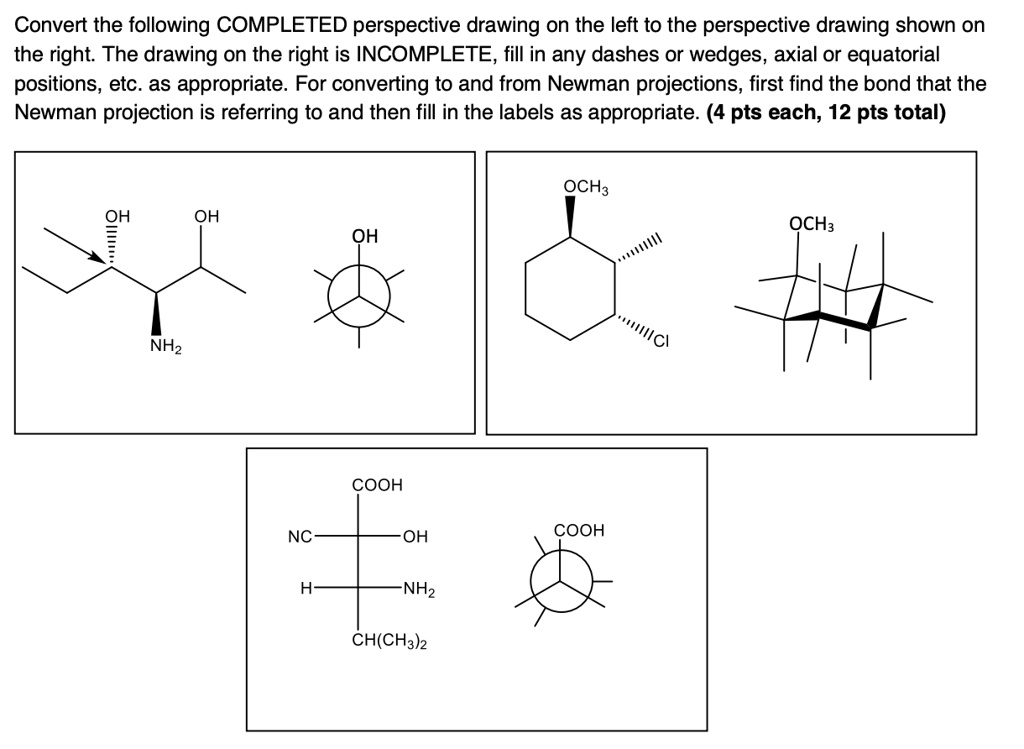 SOLVED Convert the following COMPLETED perspective drawing on the left