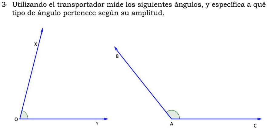 SOLVED: Ayuda :’3 porfaaaaaaaaaa 3 Utilizando el transportador mide Jos ...