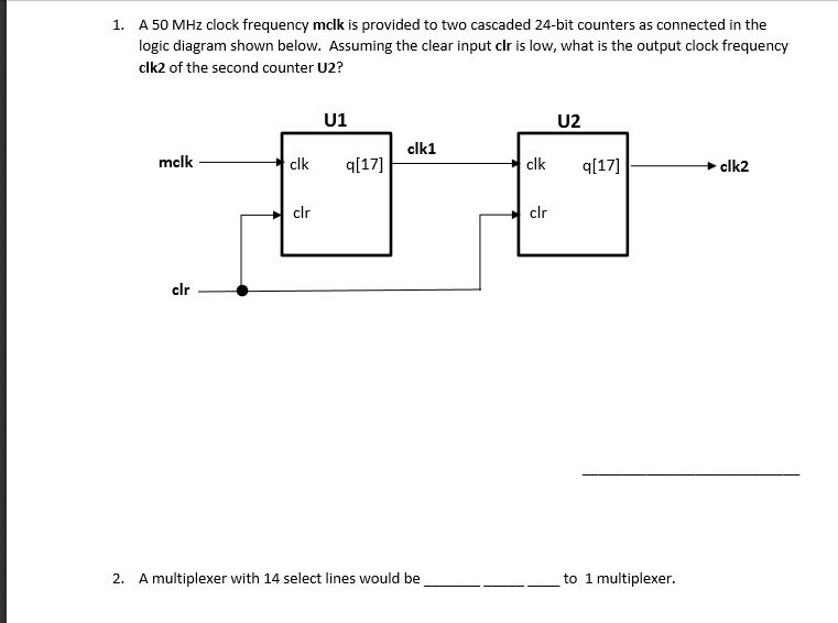 Multiplexer Module Clock Data 1. A 50 MHz clock frequency mclk is provided to two cascaded 24-bit ...