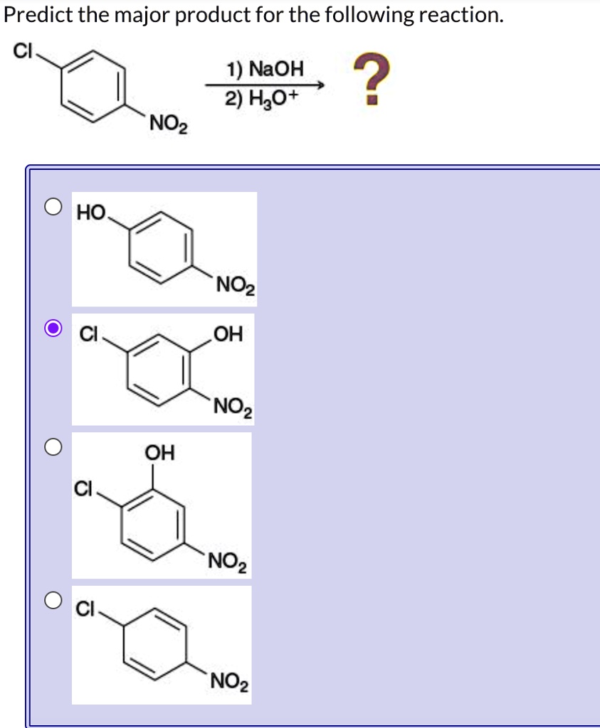 SOLVED: 35 Predict the major product for the following reaction: Cl 1 ...