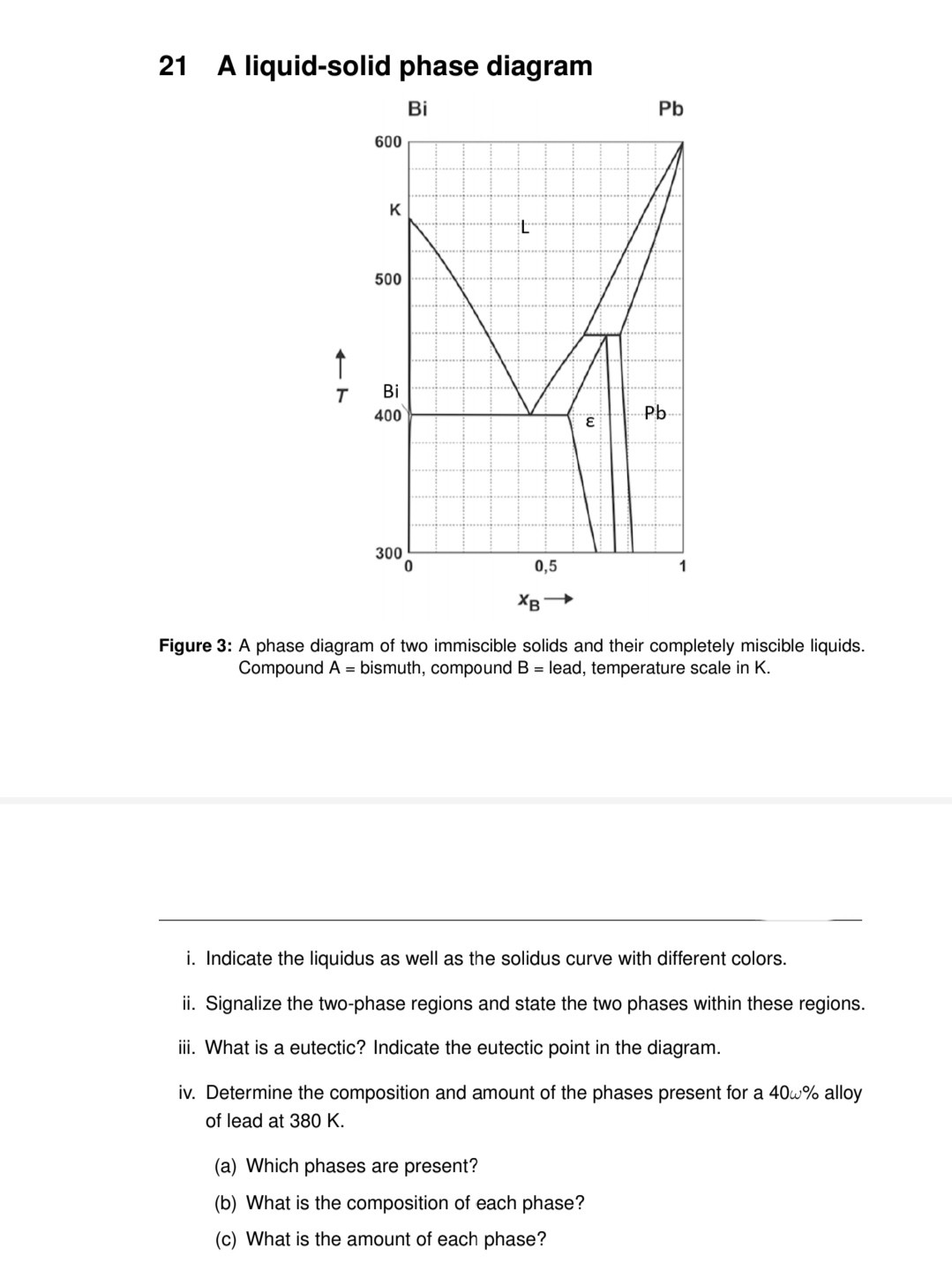 SOLVED: 21 A Liquid-solid Phase Diagram Bi Figure 3: A Phase Diagram Of ...