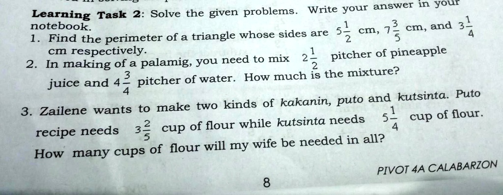 solve the given problems task 2