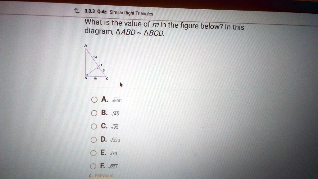 SOLVED: What is the value of m in the figure below? In this diagram ...