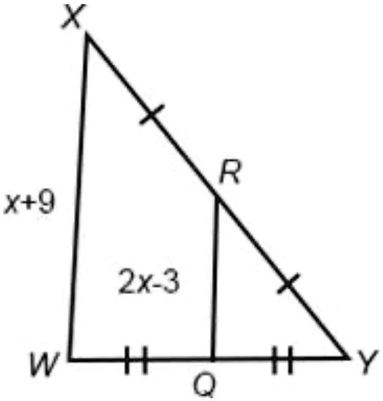 in-the-diagram-xw-x-9-and-rq-2x-3-solve-for-x-question-3-options-a-7-b