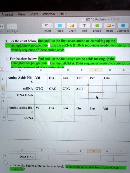 SOLVEDArrange View Share Window Help 2 EX 10 Protein Edited Add Page