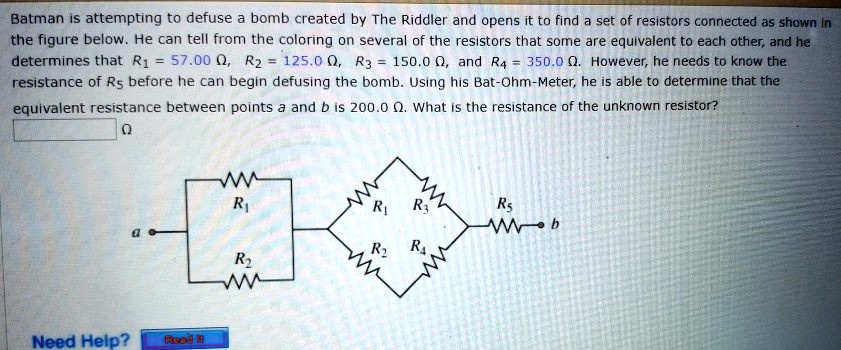 SOLVED: Batman is attempting to defuse bomb created by The Riddler and ...