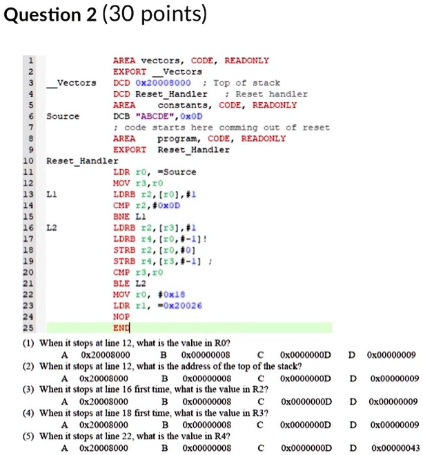 question 2 30 points 1 2 3 vectors 4 5 6 source 7 area vectors code ...