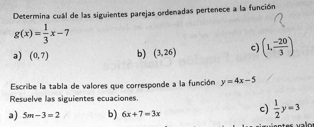 Solved Función Y Ecuación Cuadrática Ordenadas Pertenece La Función