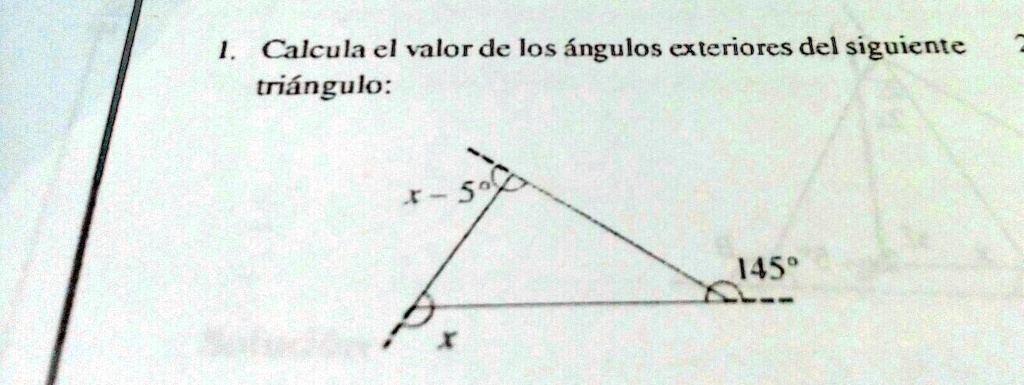 Calcula El Valor De Los Angulos Exteriores Del Siguiente Triangulo