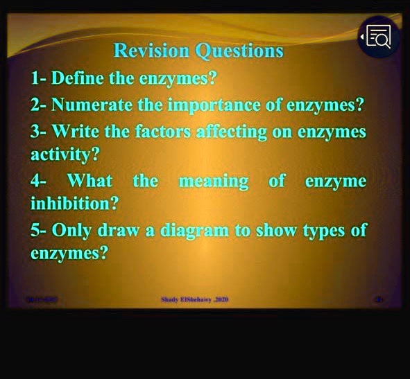 SOLVEDRevision Questions 1 Define the enzymes? 2 Numerate the