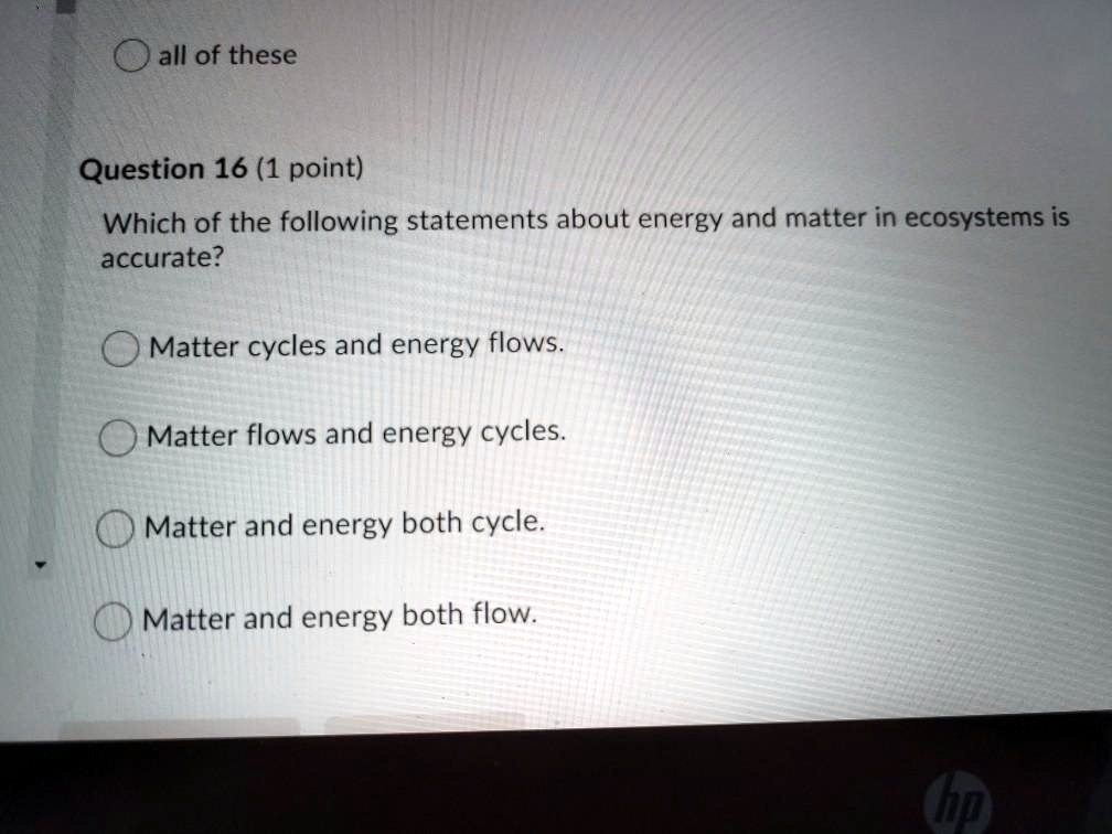 SOLVED all of these Question 16 (1 point) Which of the following