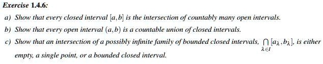 Open Intersction exercise 146 show that every closed interval ab is the intersection of ...