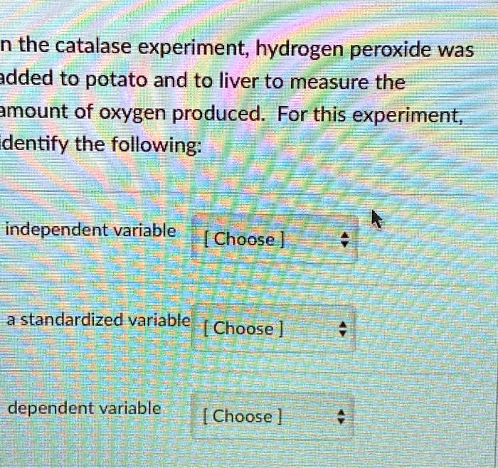 catalase experiment independent variable