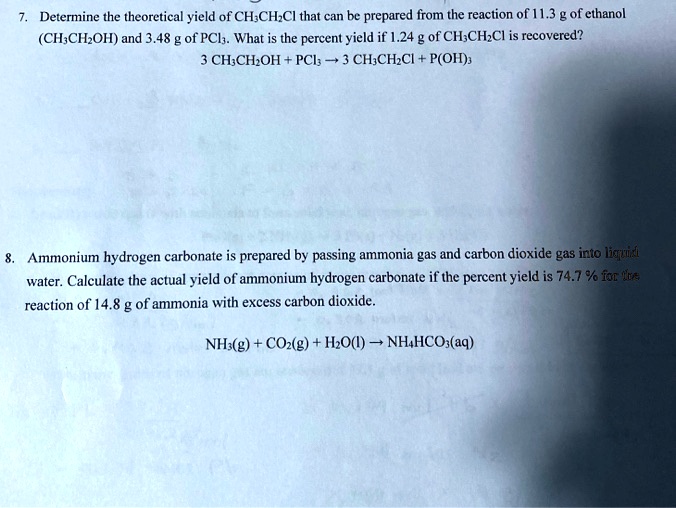 determine the theoretical yield of chchci that can be prepared from the ...