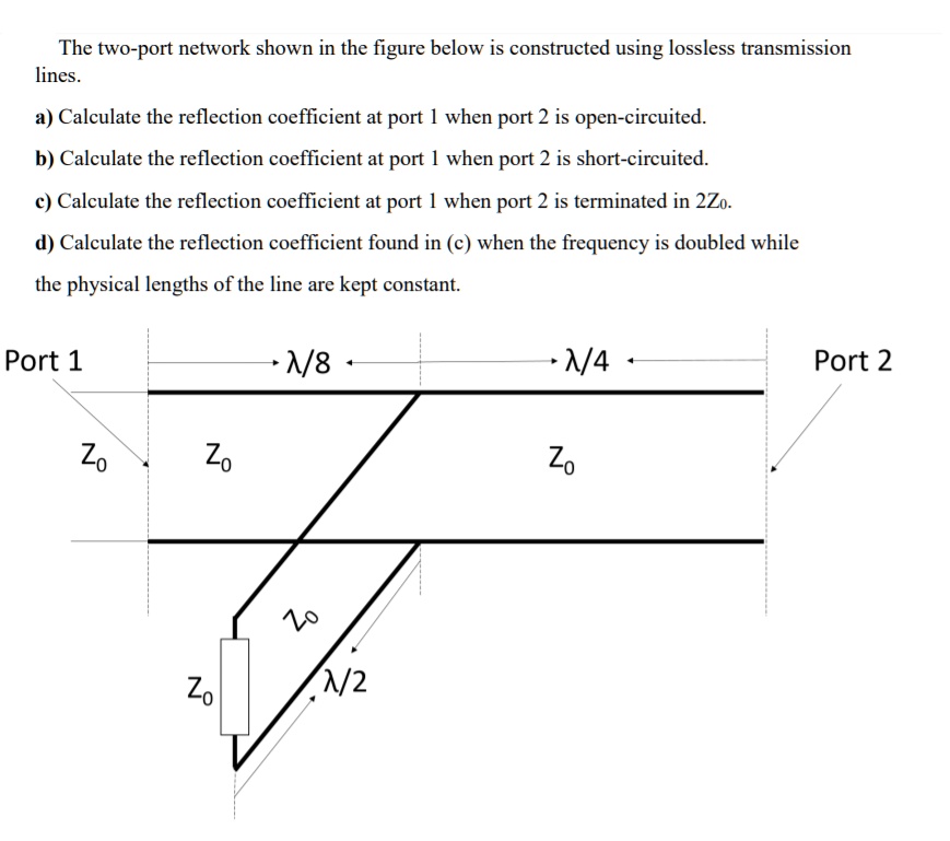 SOLVED: The two-port network shown in the figure below is constructed ...