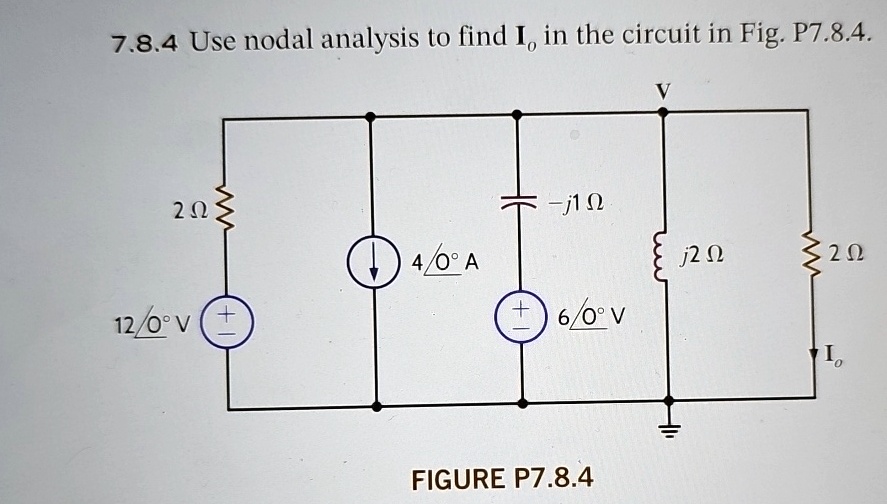 784 use nodal analysis to find io in the circuit in fig p784 v 2 omega j1 omega 40 a j2 omega 2 omega 120 v 60 v io figure p784 21161
