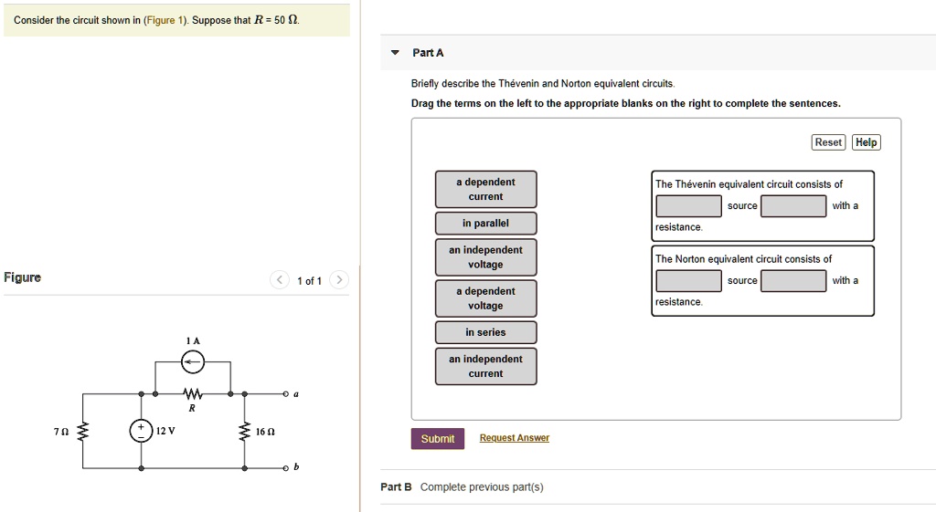 SOLVED Consider the circuit shown in Figure 1. Suppose that R = 50 Î©. Part A Briefly describe