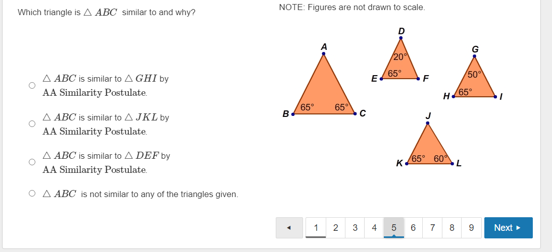 SOLVED: Which Triangle Is A B C Similar To And Why? NOTE: Figures Are ...