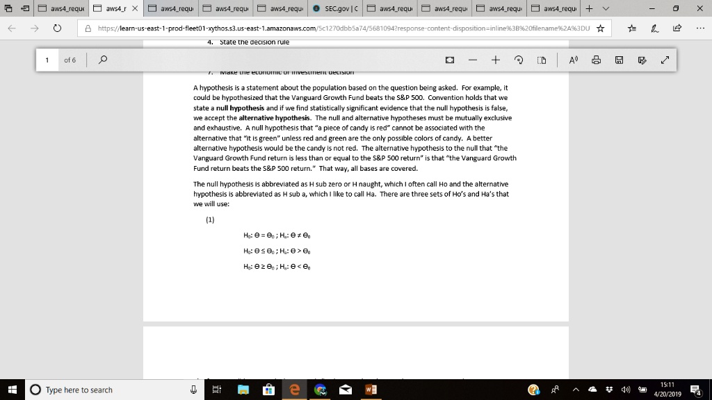 SOLVED Please answer the question below Suppose we are testing a null