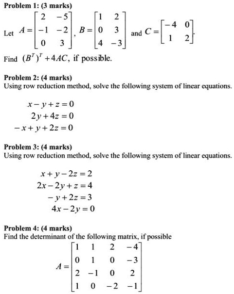 SOLVED Problem 1 3 marks Let 4 16 and Find B 4AC