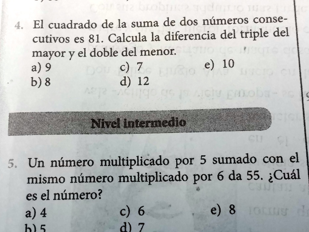 SOLVED: El cuadrado de la suma de dos numeros consecutivos es 81