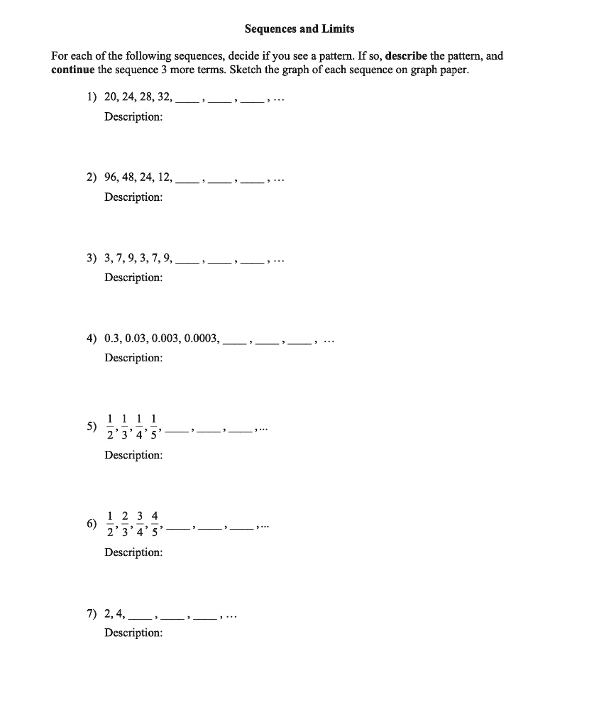 SOLVED: Sequences and Limits For each of the following sequences ...