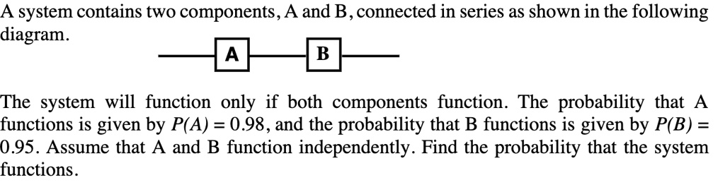 SOLVED: A System Contains Two Components, A And B, Connected In Series ...