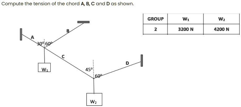 Compute The Tension Of The Chord A, B, C And Das Show… - SolvedLib