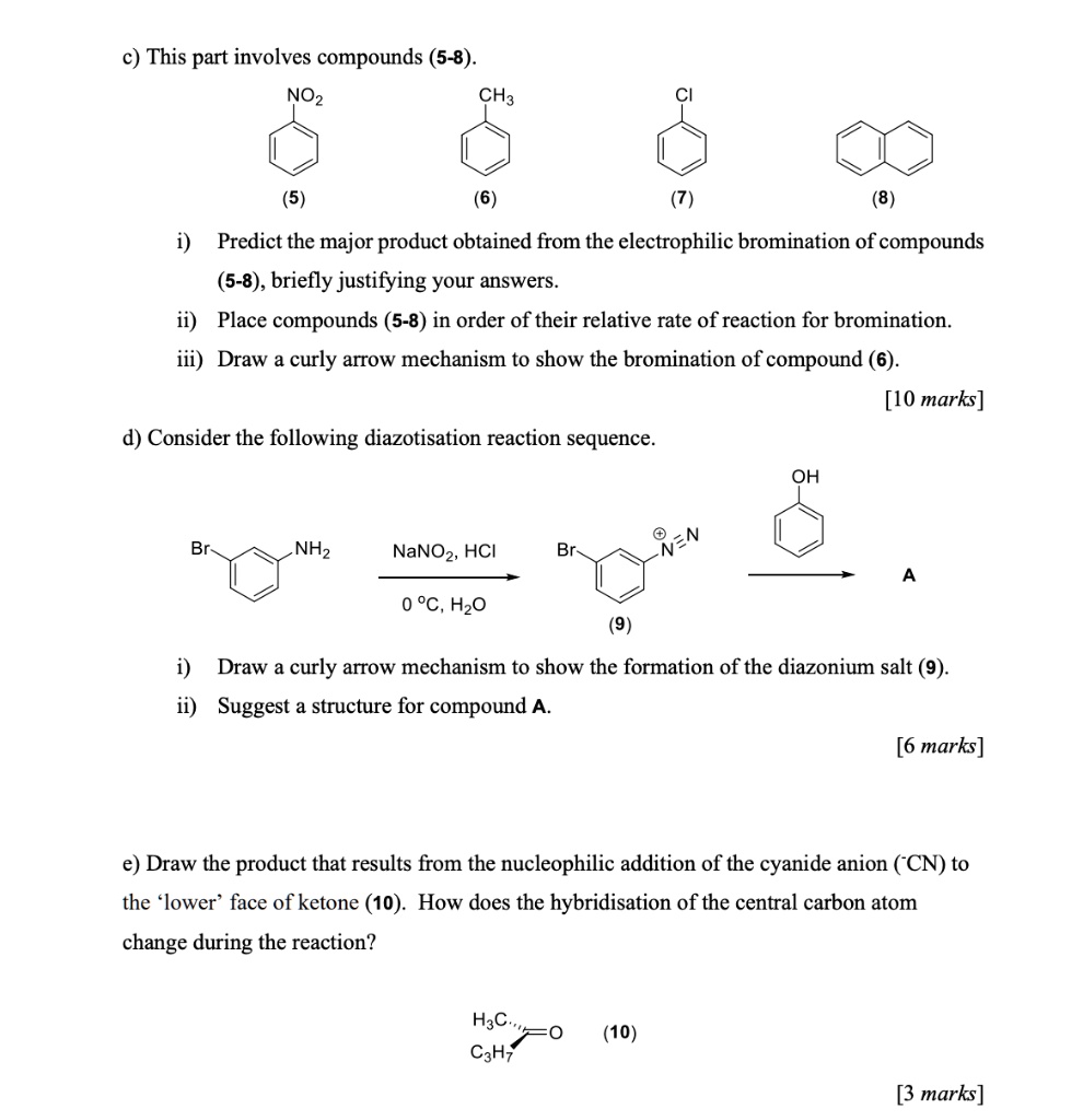 SOLVED: This part involves compounds (5-8). NO2 CH3 1) Predict the ...