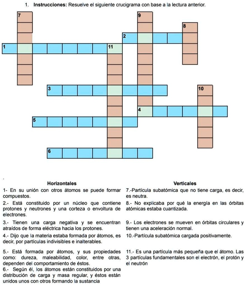 SOLVED 1 En su unión con otros átomos se puede formar compuestos. 2