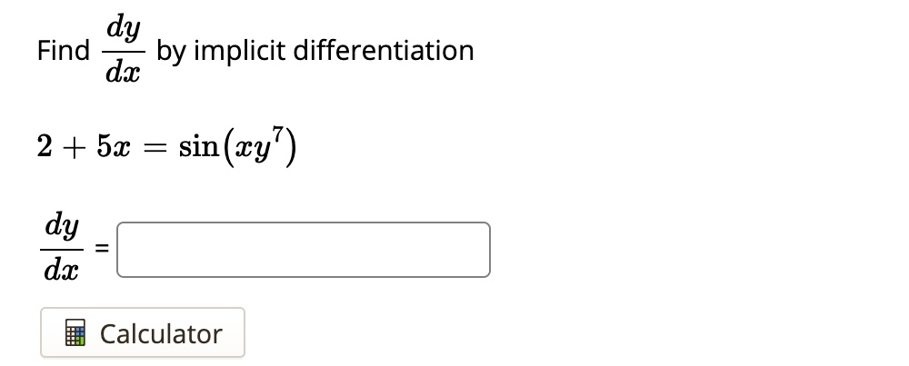 Differentiation calculator implicit Implicit Derivative