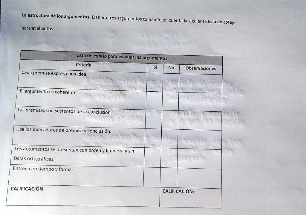 SOLVED: Elabora Tres Argumentos Tomando En Cuenta La Siguiente Lista De ...