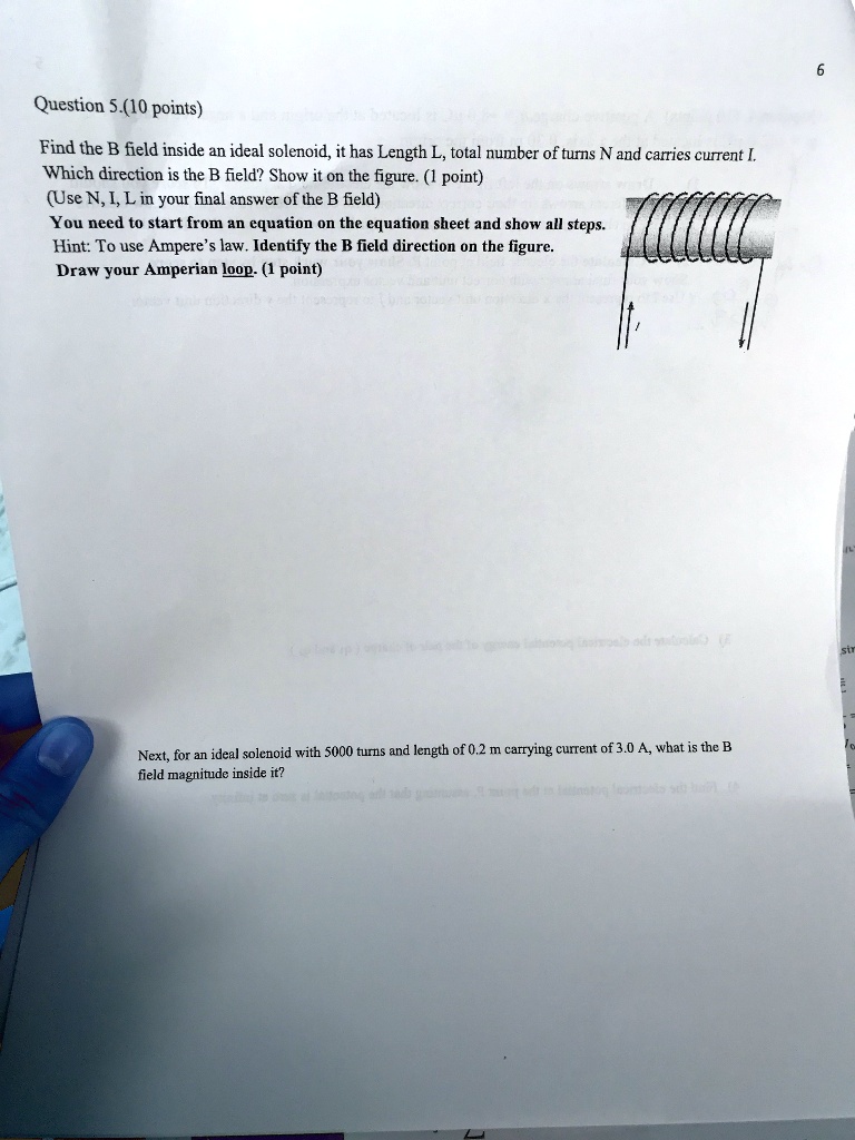 SOLVED: Question 5 (10 Points) Find The B Field Inside An Ideal ...