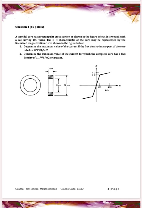 Solved A Toroidal Core Has A Rectangular Cross Section As Shown In The Figure Below It Is 3364