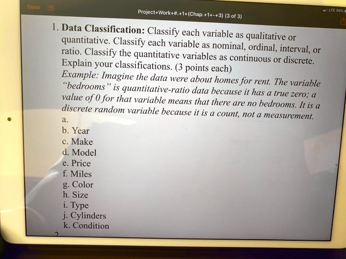 Projectwork 1chap1 3 3 Of 3 1 Data Classification Classify Each Projectwork 1chap1 3 3 Of 3 1 Data Classification Classify Each