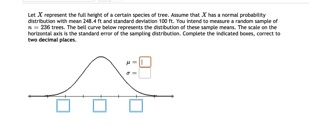 Let X represent the full height of a certain species of tree. Assume ...