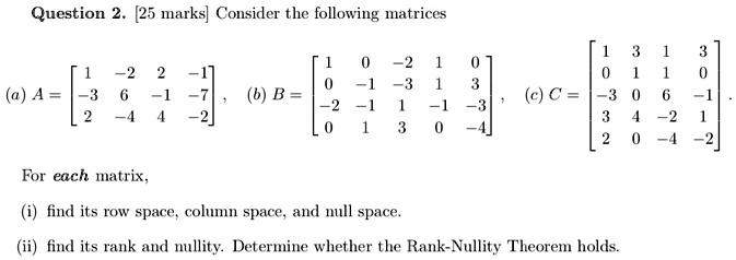 SOLVED:Question 2_ 125 marks] Consider the following matrices (a) A = 4 ...