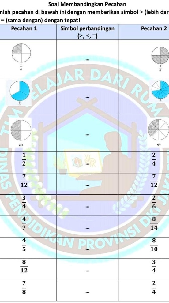 SOLVED: Soal Membandingkan Pecahan Soal Membandingkan Pecahan Nlah ...