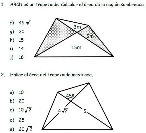 SOLVED: ( Hacer Con Procedimiento ) Geometría : ÁREA DE LAS REGIONES ...