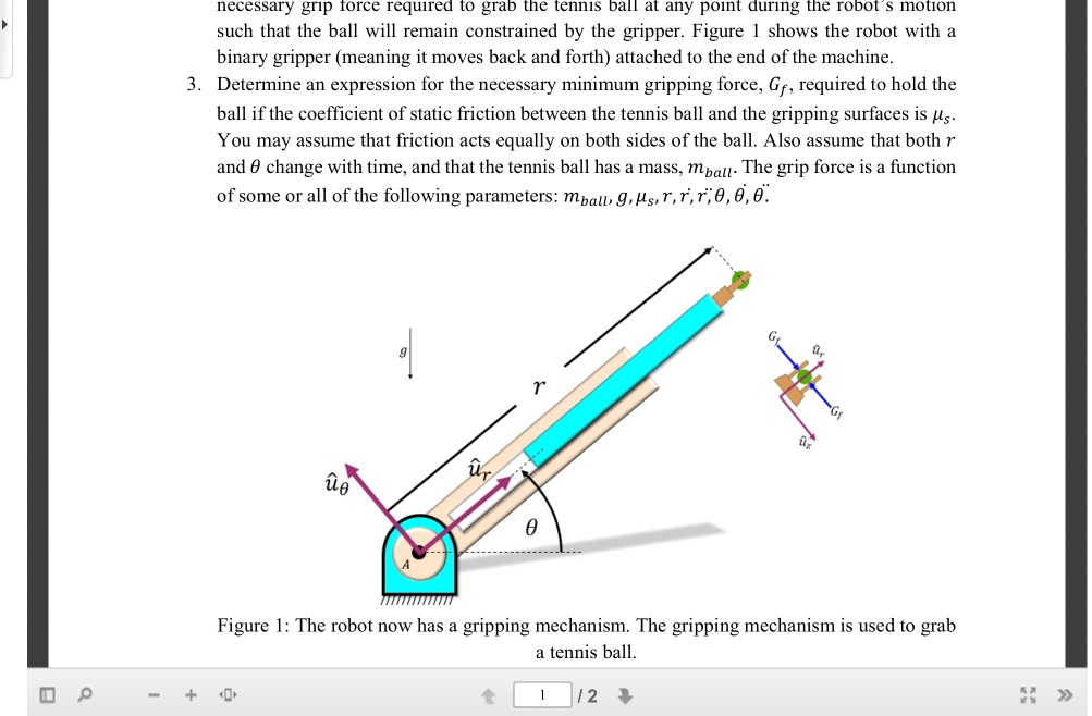 SOLVED determine an expression for the necessary minimum gripping