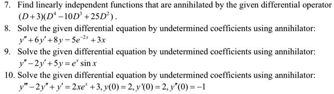 VIDEO solution: Find linearly independent functions that are ...