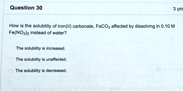 Feco3 question 30 pts how is the solubility of ironil carbonate feco3 ...
