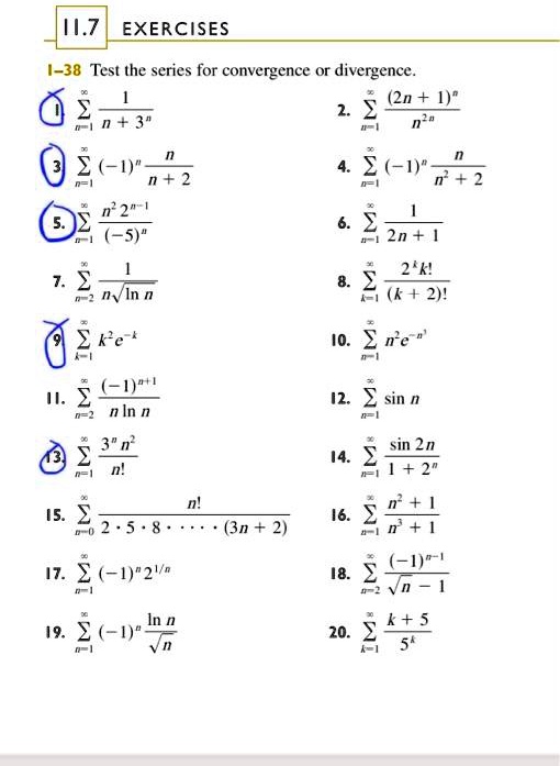Solved 1 77 Exercises 1 38 Test The Series For Convergence Or Divergence 2n N 3 E V N 2 N 2 5 2 Nvin N E 1 Z 2 2 Zn